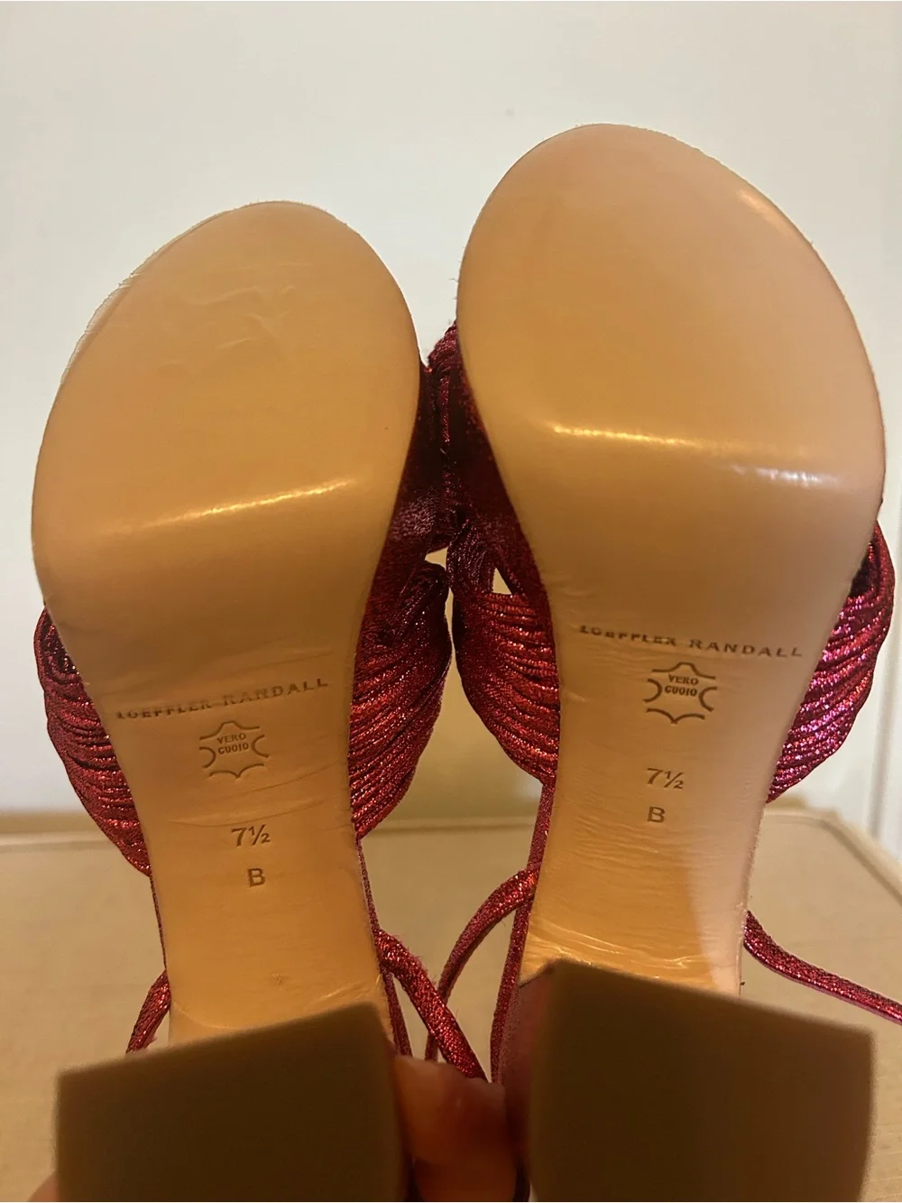 Loeffler Randall Metallic Fuchsia Platform Bow Heels - Size 7.5